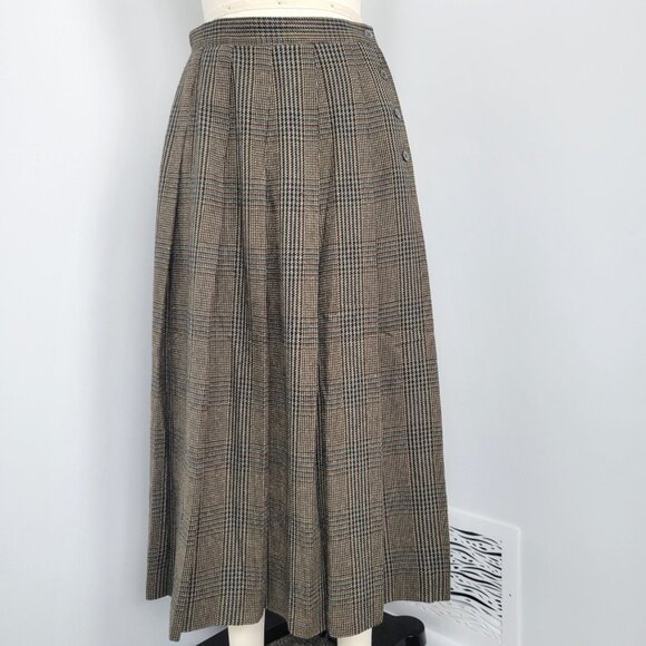 Vintage 80s David Brooks Worsted Wool Silk Blend Midi Skirt Made in USA Size 8 - Picture 5 of 11